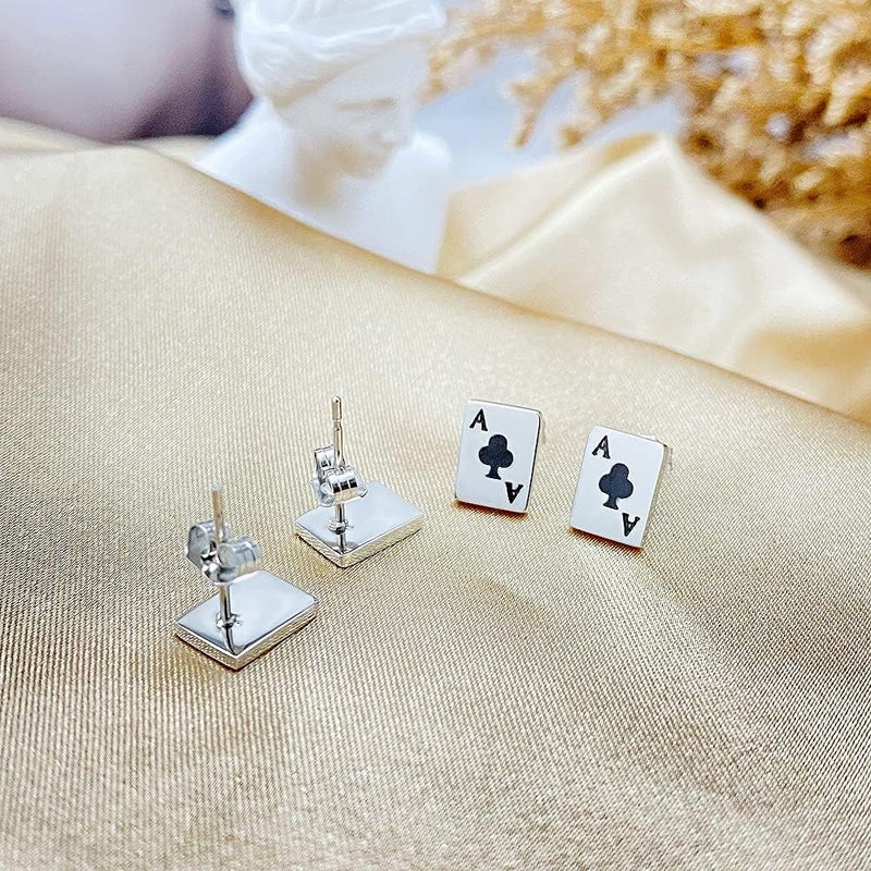 CSIYANJRY99 Queen of Hearts Earrings for Women Red Heart Poker Clock Drop Earrings Asymmetric Queen of Hearts Costume Women Accessories - Image 5